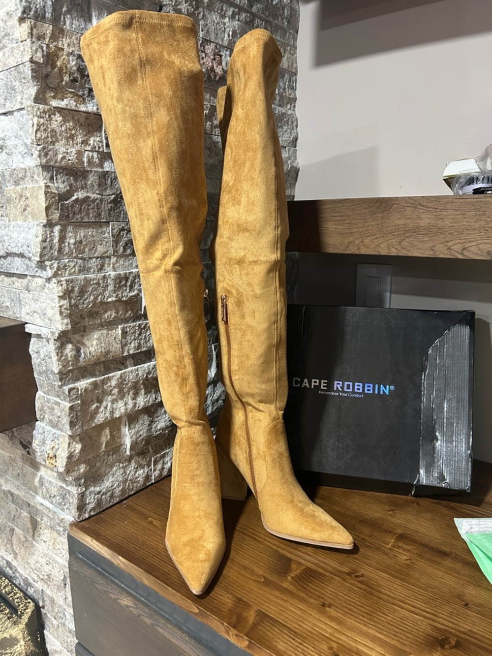 Women's Over-the-Knee Pointed-Toe Suede Boots - New in box size 9